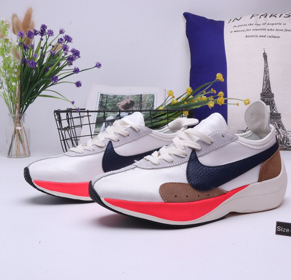 Nike Moon Racer White Blue Red Brown Shoes - Click Image to Close